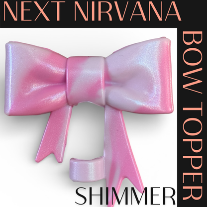 Peppermint Bow Pink | Shimmer | 3D Bow | Straw Topper 10mm