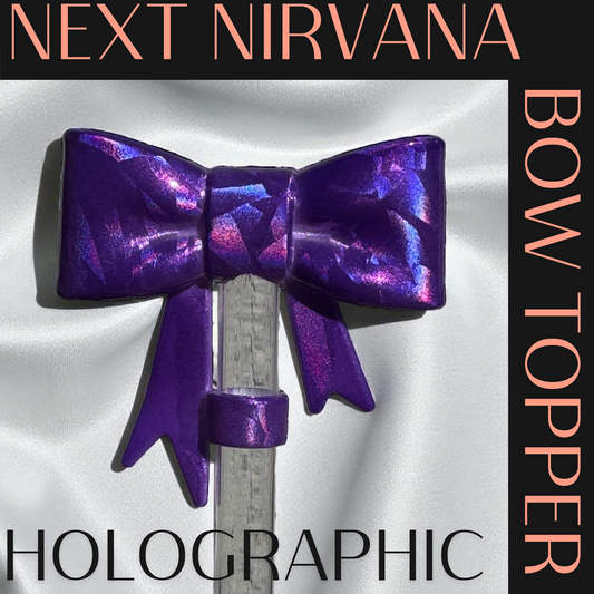 Purple Reign | Holographic | 3D BOW | Straw Topper 10mm