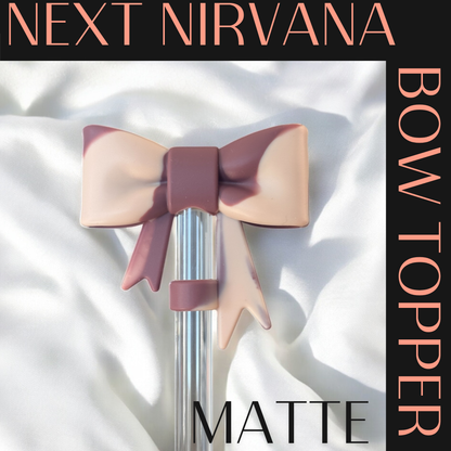 Barely Bothered | Matte | Rose Quartz |3D Bow | Straw Topper 10mm