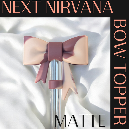 Barely Bothered | Matte | Rose Quartz |3D Bow | Straw Topper 10mm