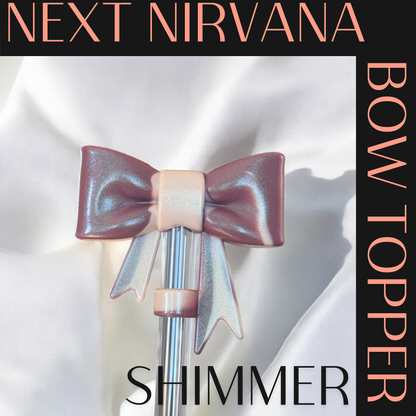 Barely Bothered | Shimmer | Rose Quartz | 3D Bow | Straw Topper 10mm