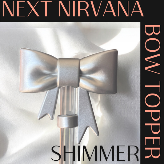 Silver Metallic | 3D BOW | Straw Topper 10mm
