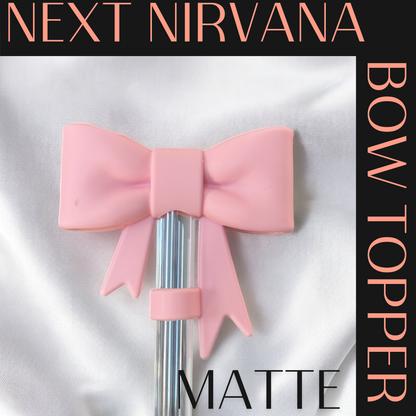 Kissed by Rosé Pink | Matte | 3D Bow | Straw Topper 10mm