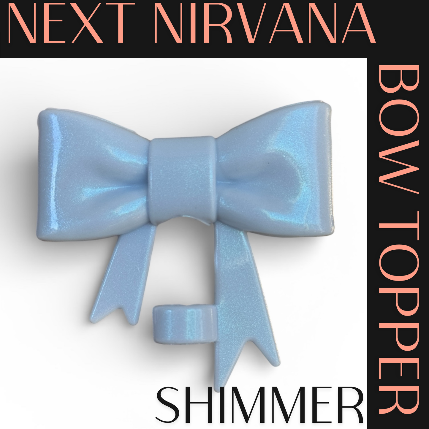 Something Blue  | Shimmer | 3D Bow | Straw Topper 10mm