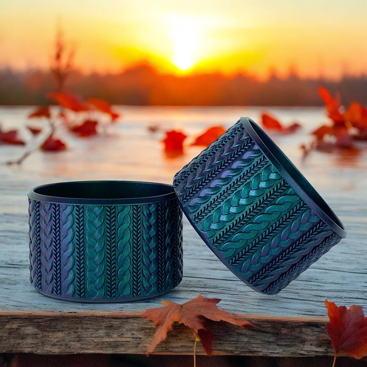 ADELE (Mermaid) |Cable Knit | Silicone Tumbler Boot