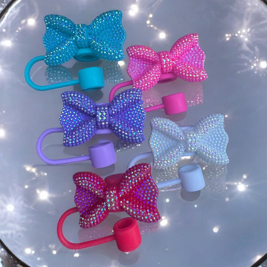 Glitz Bow Bundle | Set of 5 | 10mm Straw Toppers