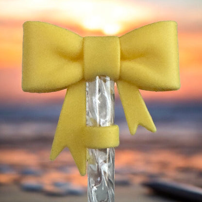 3D Yellow Bow | Straw Topper 10mm