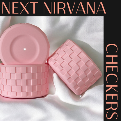 Blush Checkers | Silicone Tumbler Boot