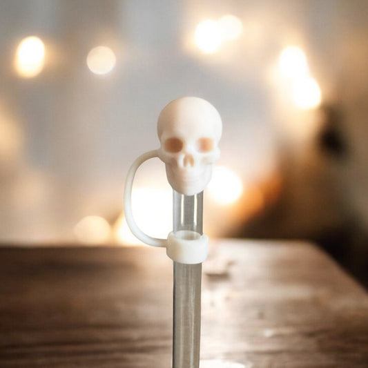 Cream Skull  | Straw Topper 10mm