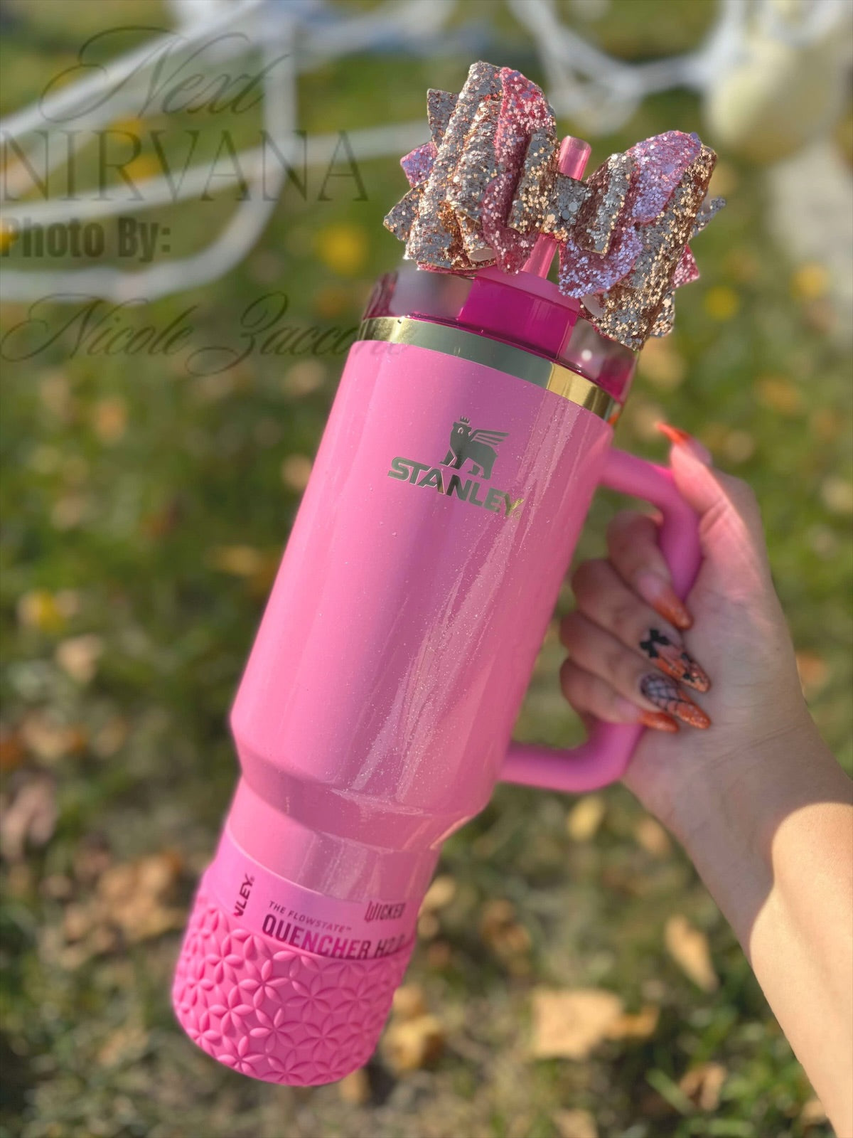 Glinda Pink Matte | Flora | Silicone Tumbler Boot