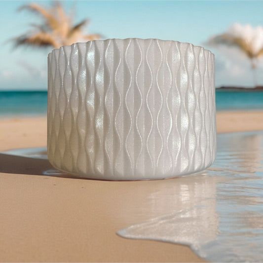 White Shimmer Waves | Silicone Tumbler Boot