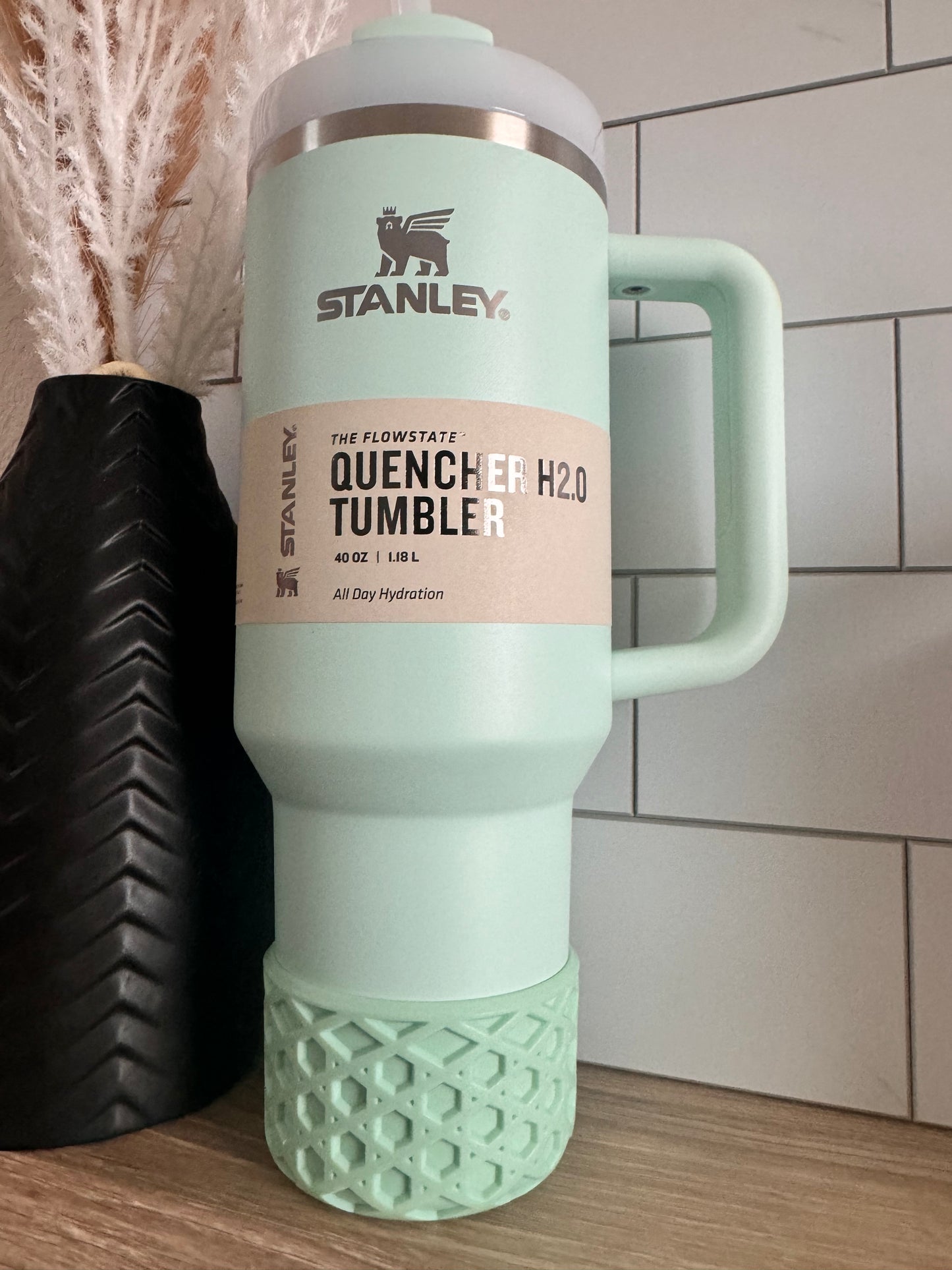 Mint Shimmer Waffle | Silicone Tumbler Boot