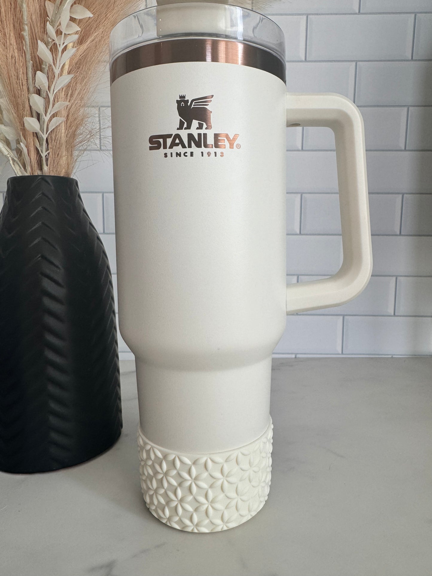 Cream | Flora | Silicone Tumbler Boot