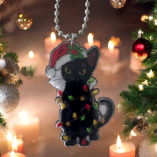 Christmas Kitty | Acrylic Tumbler Charm