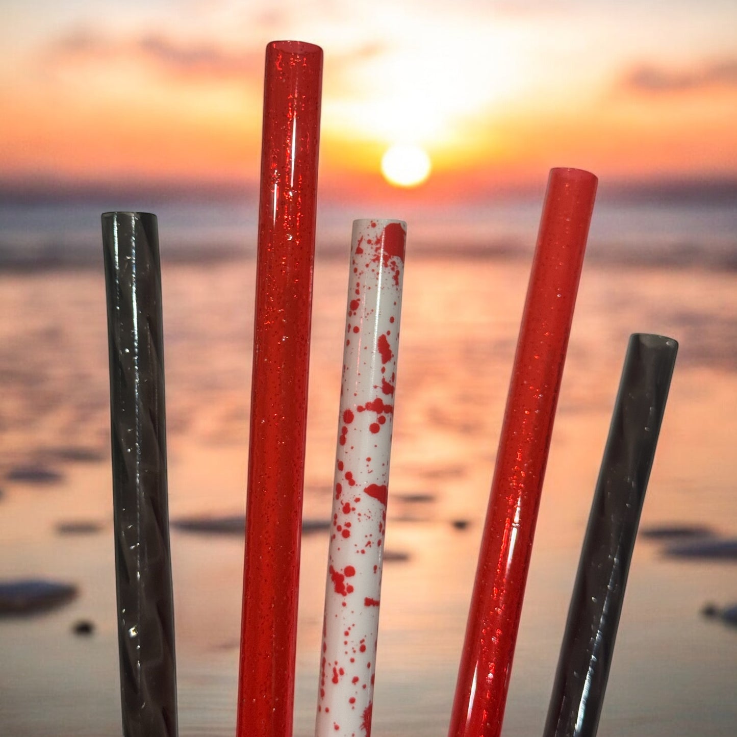 Don’t Be So Serial | Red & Black | Straw Set | 5 Pack | 40oz Tumbler | Wide Fit