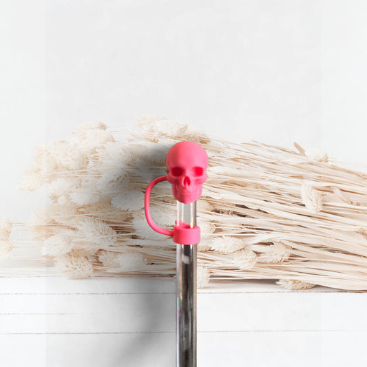 Pink Skull  | Straw Topper 10mm