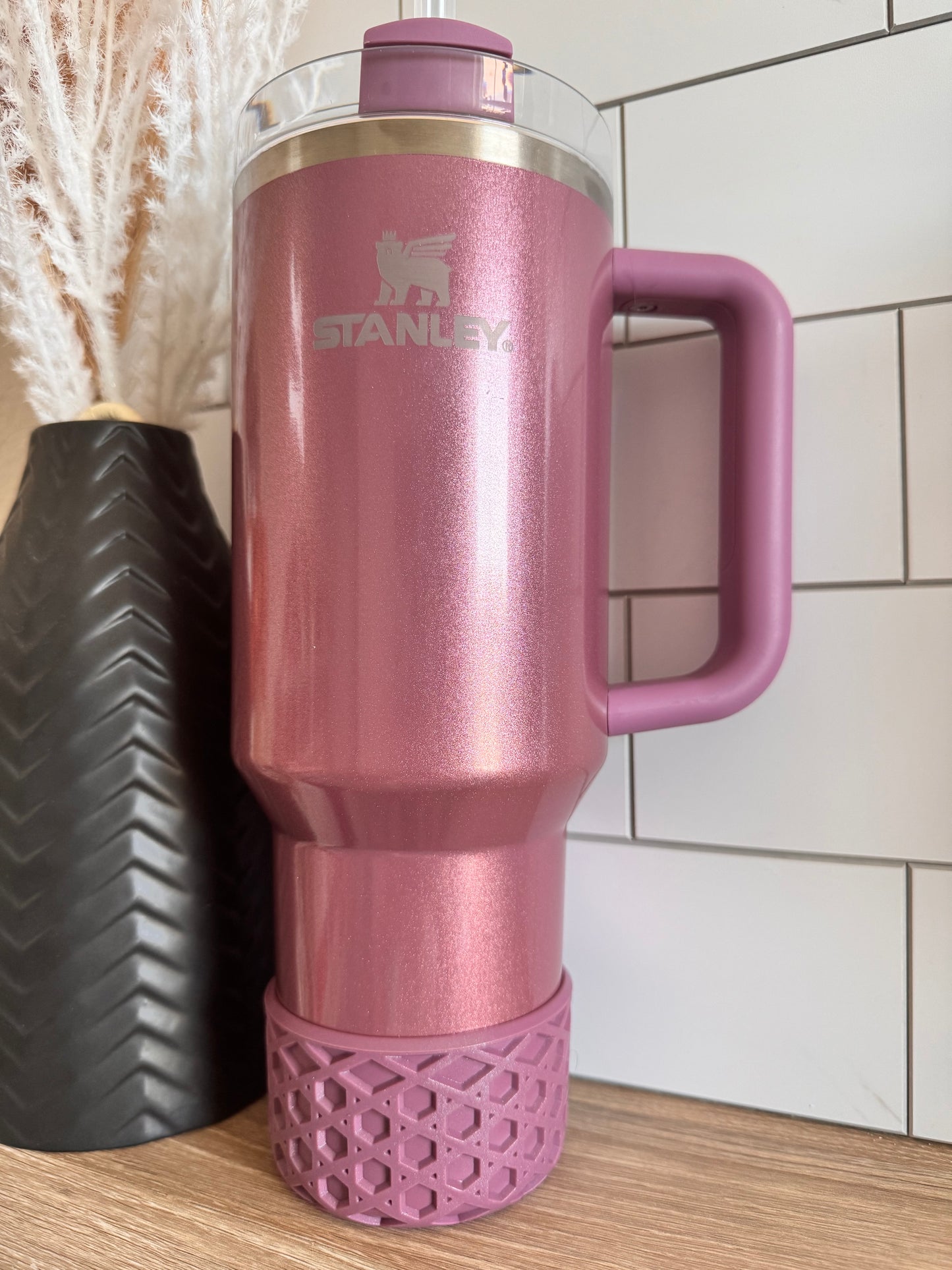 Mauve Shimmer Waffle | Silicone Tumbler Boot