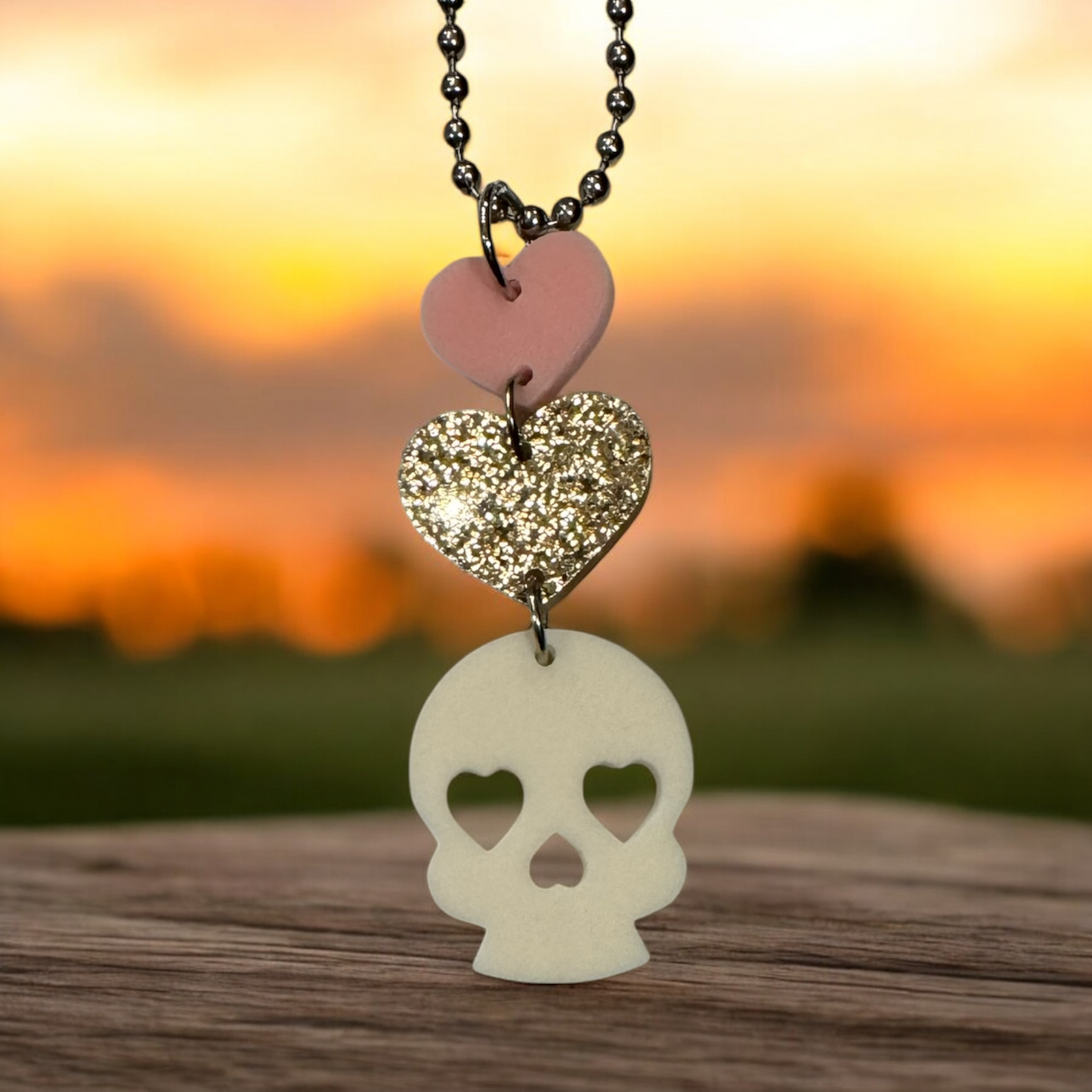 Skull & Hearts | Acrylic Tumbler Charm