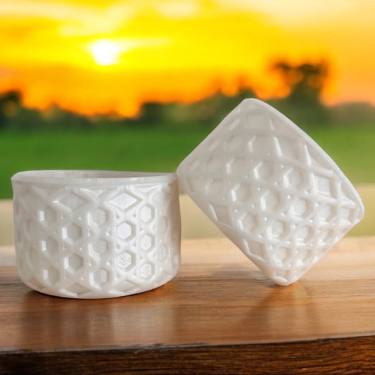 White Pearl Waffle | Silicone Tumbler Boot