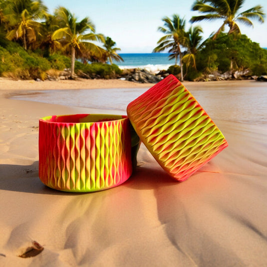 Hibiscus & Lime Waves | Silicone Tumbler Boot