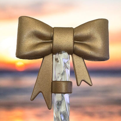 Champagne  | 3D Bow | Straw Topper 10mm