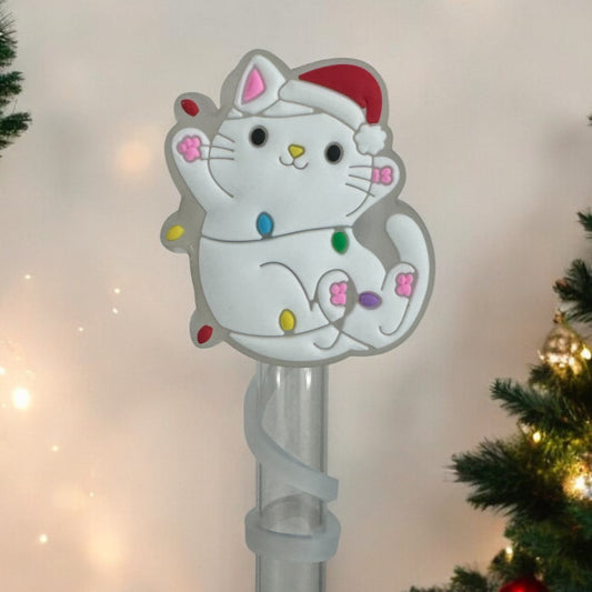 LED Christmas Kitty | Straw Topper 10mm