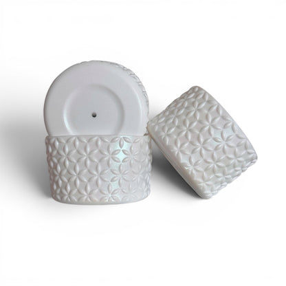 White Shimmer | FLORA | Silicone Tumbler Boot