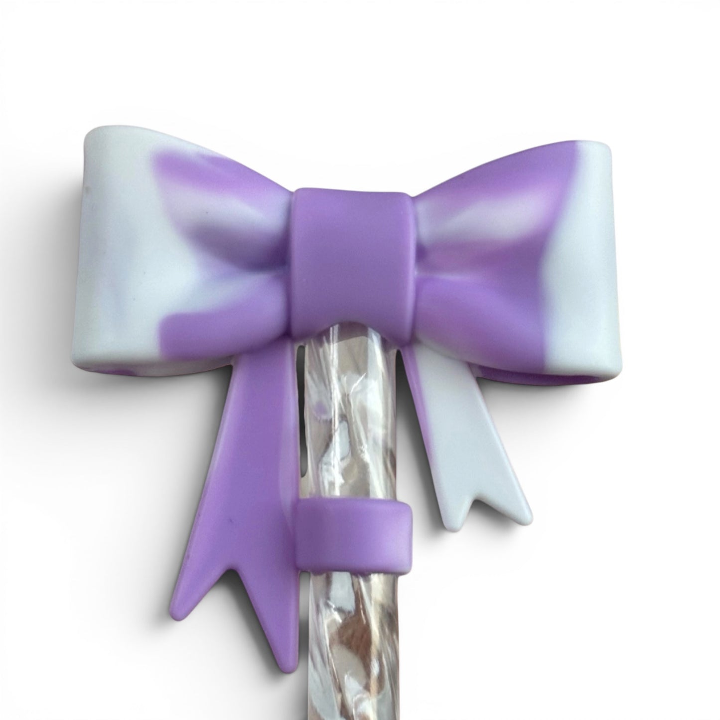 Lavender & White | 3D BOW | Straw Topper 10mm