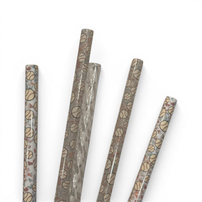 Baseball Camo Straw Set | Clear Swirl | 5 Pack | 40oz Tumbler | Wide Fit