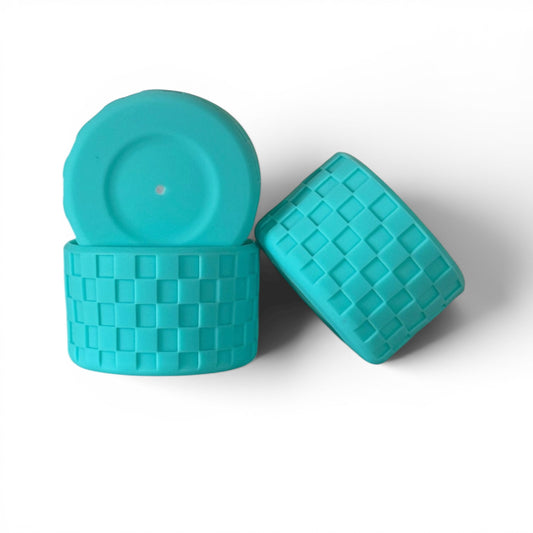 Teal Checkers | Silicone Tumbler Boot