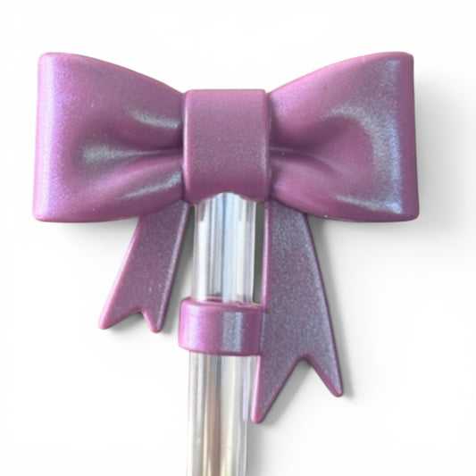 Mauve Shimmer | 3D Bow | Straw Topper 10mm