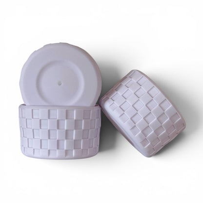 Pale Lavender Checkers | Silicone Tumbler Boot