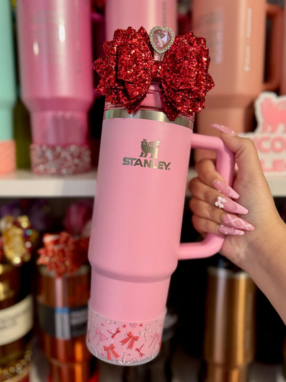 Valentines Bows | Semi Transparent | Silicone Tumbler Boot