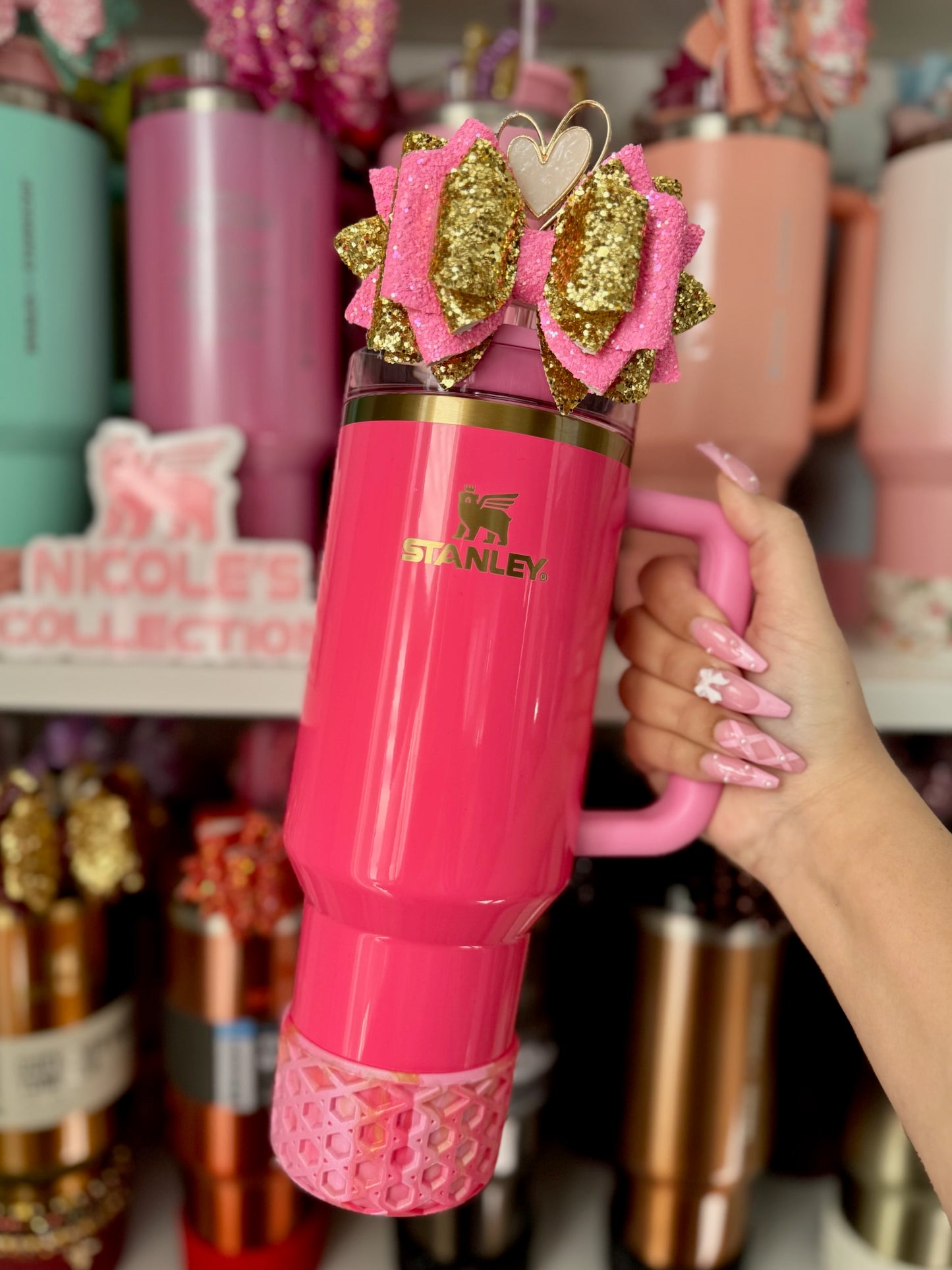 Pink Parade & Gold | WAFFLE | Silicone Tumbler Boot