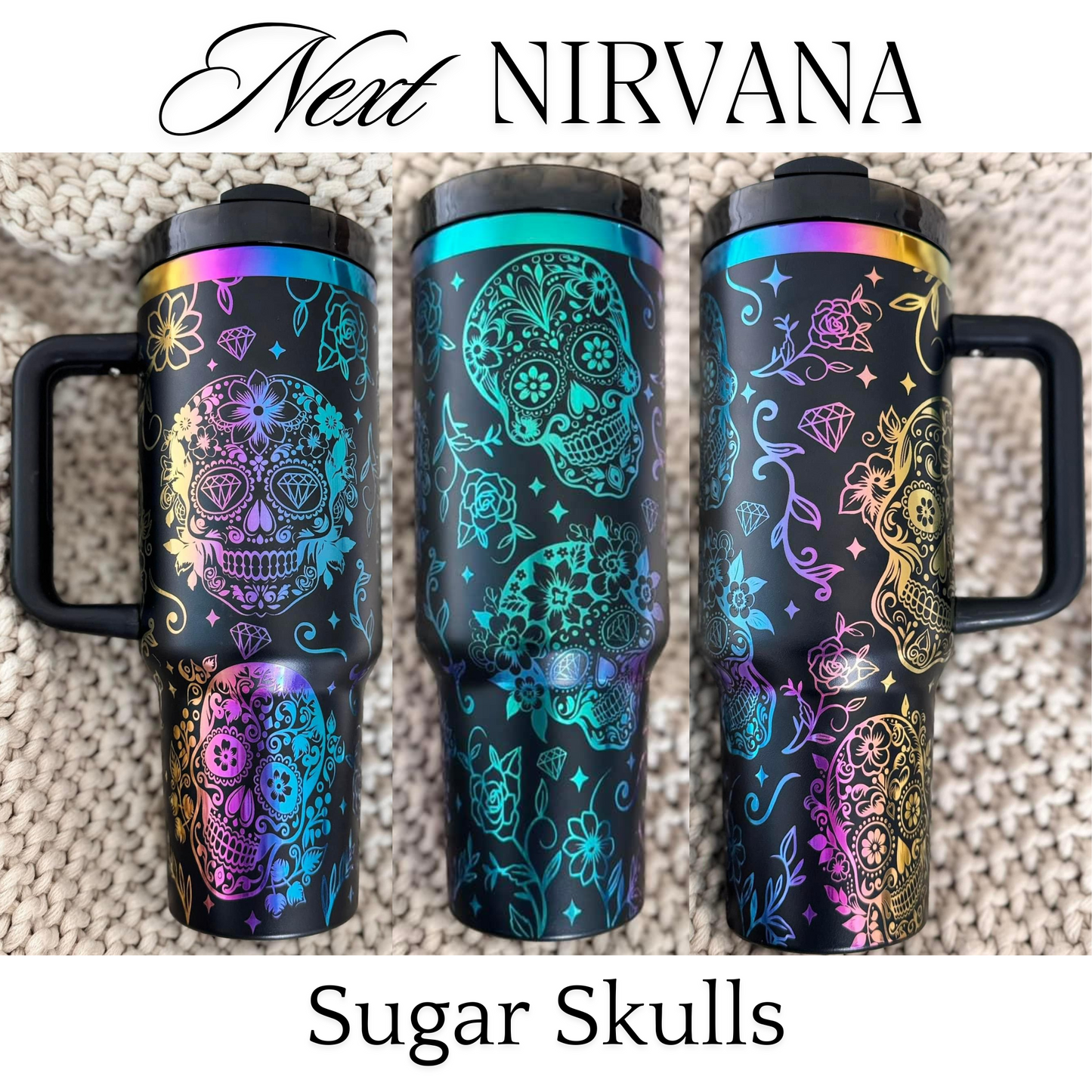 Engraved Tumbler - Sugar Skulls