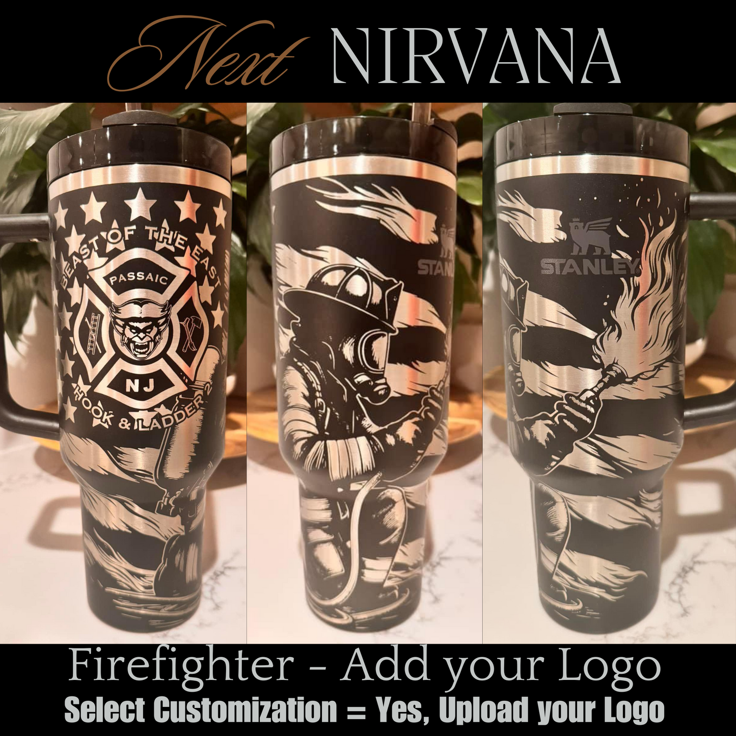 Engraved Tumbler - Firefighter - Add your Logo