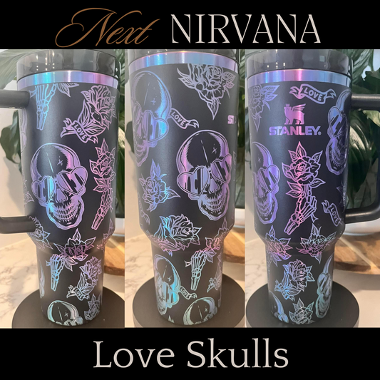 Engraved Tumbler - Love Skulls
