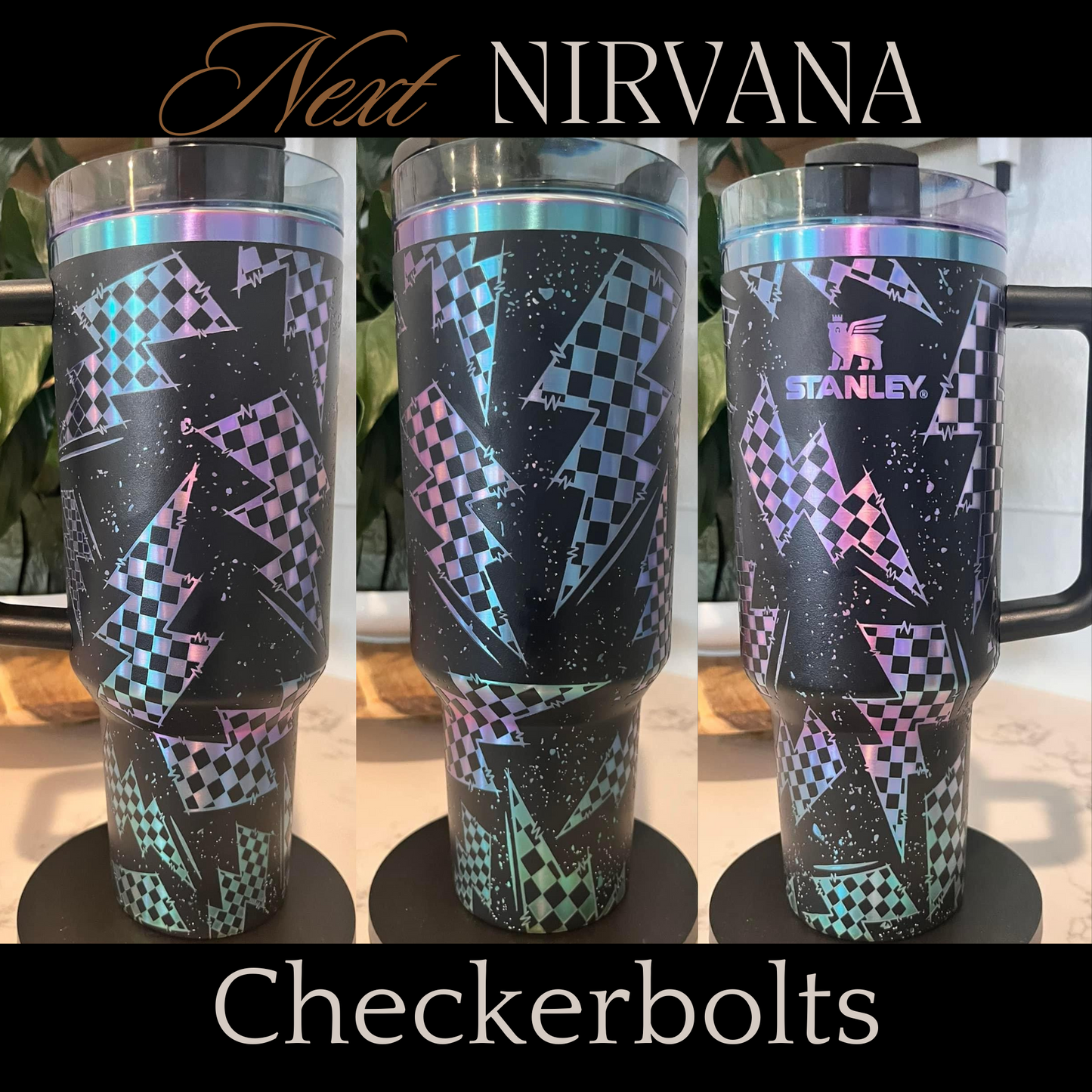 Engraved Tumbler - Checkerbolts