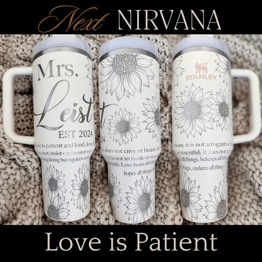 Engraved Tumbler - Love is Patient and Kind
