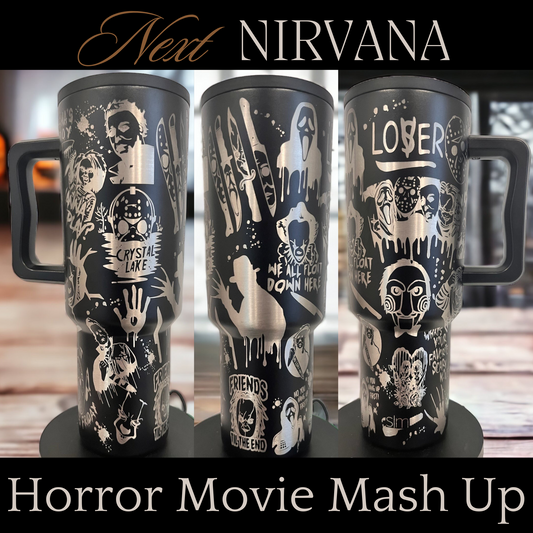 Engraved Tumbler - Horror Movie Mash Up