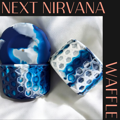 Blue, Silver & White | WAFFLE | Silicone Tumbler Boot