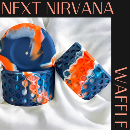 Blue, Orange & White | WAFFLE | Silicone Tumbler Boot