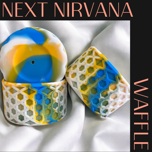 Blue, Yellow & White | WAFFLE | Silicone Tumbler Boot