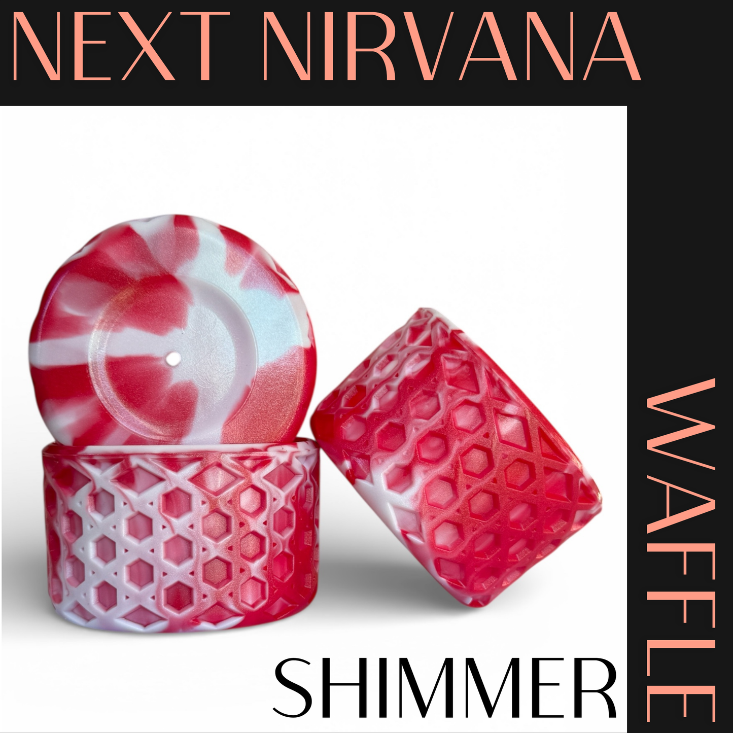 Lipstick & Lace | Red & White | Shimmer | WAFFLE | Silicone Tumbler Boot