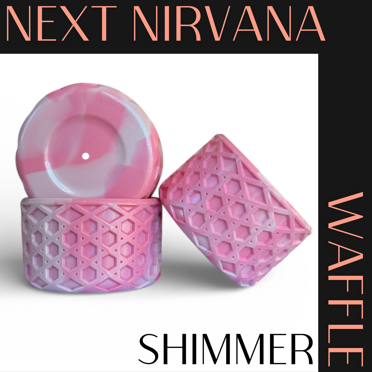 Peppermint Pink | Shimmer | WAFFLE | Silicone Tumbler Boot