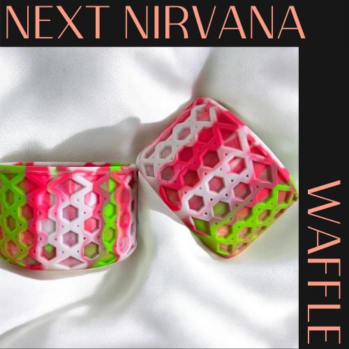 White, Pink & Green Swirl WAFFLE | Silicone Tumbler Boot