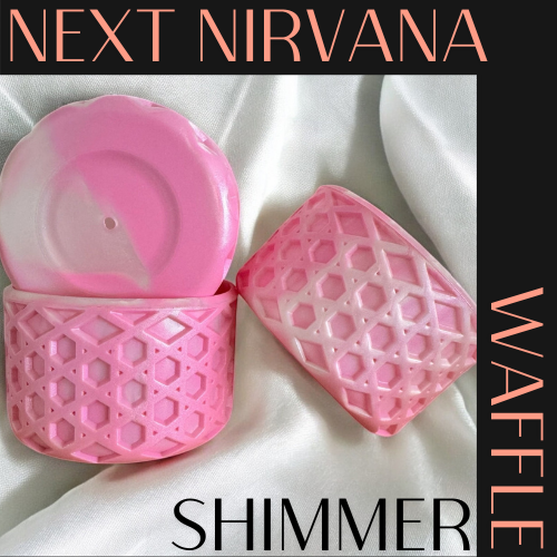 Pink & White Pearl Shimmer | WAFFLE | Silicone Tumbler Boot