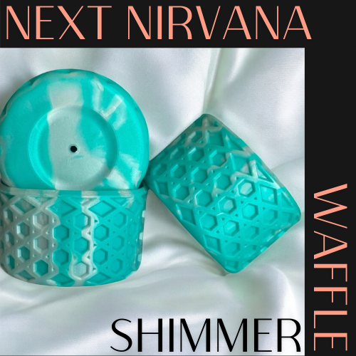 Teal & White Pearl | WAFFLE | Silicone Tumbler Boot