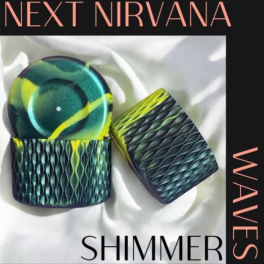 Neon Lime & Black Shimmer | GHOST | Waves | Silicone Tumbler Boot