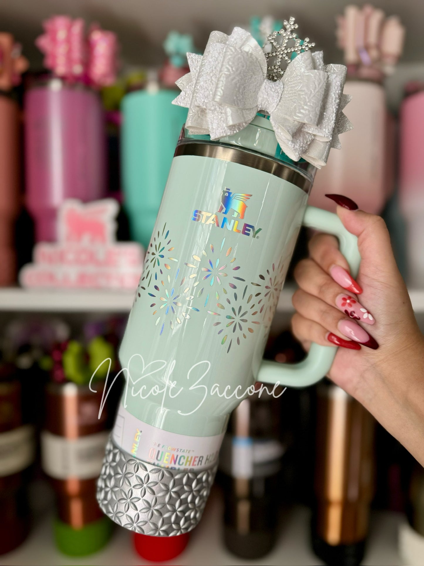 Silver | Flora | Silicone Tumbler Boot